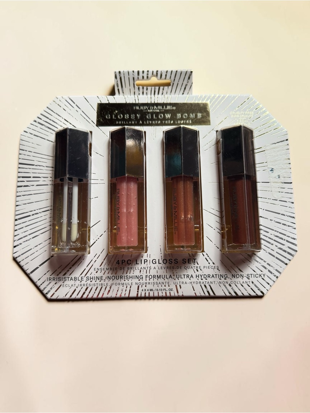 Ruby & Millie 4-Piece Glossy Glow Bomb Set NIB